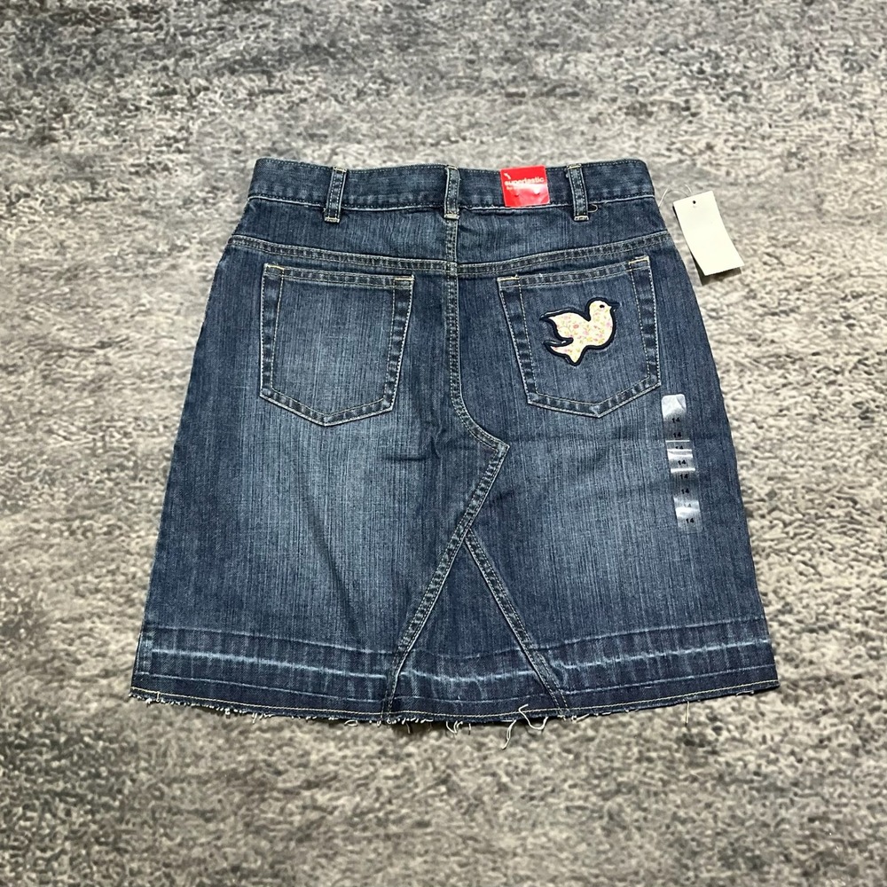 NWT Vintage Y2K Gap Skirt Denim Size 14 (27") Blue Mini Avant Garde Preppy